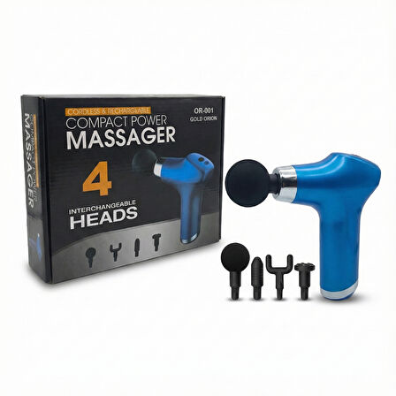 Sırt ve Boyun Ağrılarına Cep Boyu Çözüm: Gold Orion Mini Masaj Tabancası (4 Başlıklı & Şarjlı)