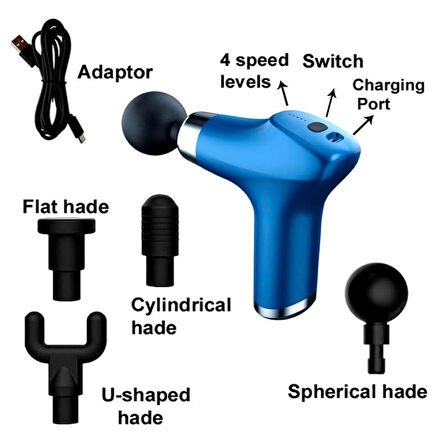 Sırt ve Boyun Ağrılarına Cep Boyu Çözüm: Gold Orion Mini Masaj Tabancası (4 Başlıklı & Şarjlı)