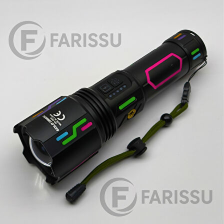 OR-G650 Ultra Güçlü Şarjlı El Feneri | 2 KM Menzil, Powerbank Özellikli, Zoomlu ve Özel Çantalı (200 Watt)