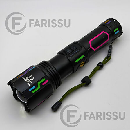 OR-G650 Ultra Güçlü Şarjlı El Feneri | 2 KM Menzil, Powerbank Özellikli, Zoomlu ve Özel Çantalı (200 Watt)