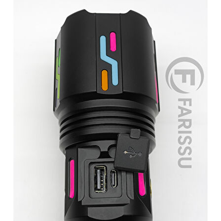 OR-G650 Ultra Güçlü Şarjlı El Feneri | 2 KM Menzil, Powerbank Özellikli, Zoomlu ve Özel Çantalı (200 Watt)