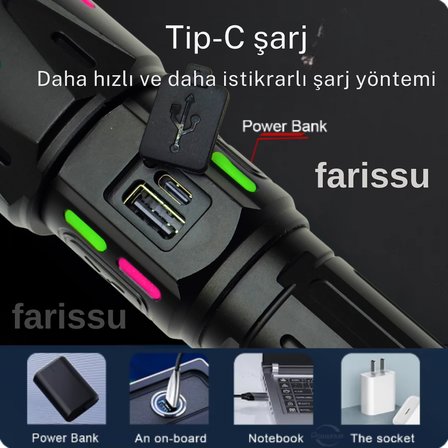 AVANTAJLI PAKET RT-063 B 60W 6000 Lümen Beyaz Lazer Fener - Yedek Pil Setli