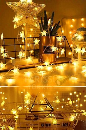 5 Metre Fişli Yıldız Peri LED Işık - Gün Işığı Dekoratif Aydınlatma - Tak Çalıştır Süs Lambası