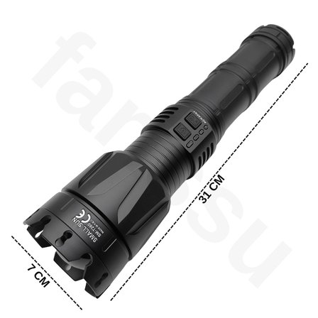 Small Sun SM-T260 60W 6000 Lümen Ultra Güçlü Şarj Edilebilir El Feneri - 19200 mAh Dev Batarya & 3KM Menzil