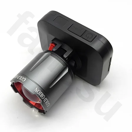 R9808 Şarjlı Kafa Lambası - 50W 5000 Lümen Güçlü LED Fener, Zoom Özellikli, 3 Modlu Powerbank