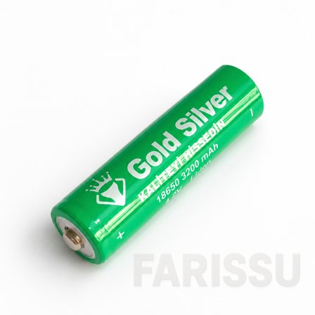 Gold Silver 18650 El Feneri ve Kafa Lambası İçin Şarj Edilebilir Li-ion Pil - 3200 mAh 4.2V (2 Adet)