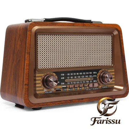 GS-1340 Nostaljik Bluetooth Radyo – MDF Gövde, FM/AM/SW, USB/TF, 1+1 YEDEK BATARYA HEDİYELİ