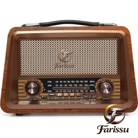 GS-1340 Nostaljik Bluetooth Radyo – MDF Gövde, FM/AM/SW, USB/TF, 1+1 YEDEK BATARYA HEDİYELİ