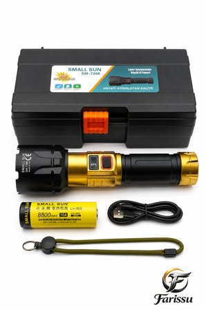 Small Sun SM-T288 50W 5000 Lümen Dijital Ekranlı Şarjlı El Feneri - 8800mAh Pil