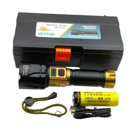 Small Sun SM-T288 50W 5000 Lümen Dijital Ekranlı Şarjlı El Feneri - 8800mAh Pil