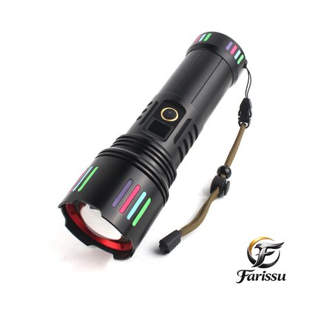 R517 200W Beyaz Lazer El Feneri + 6800 mAh 38650 Yedek Pil Hediye - 6000 Lümen, 3000 Metre