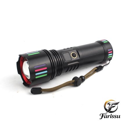 R517 200W Beyaz Lazer El Feneri + 6800 mAh 38650 Yedek Pil Hediye - 6000 Lümen, 3000 Metre