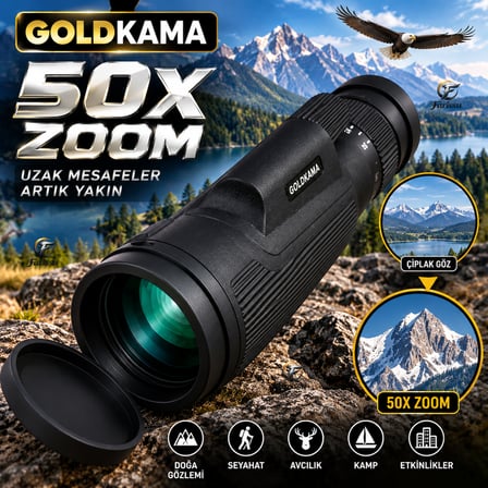 Yüksek Zoomlu HD Monoküler El Dürbünü – Av, Kamp, Doğa Gözlemi İçin Suya Dayanıklı Dürbün