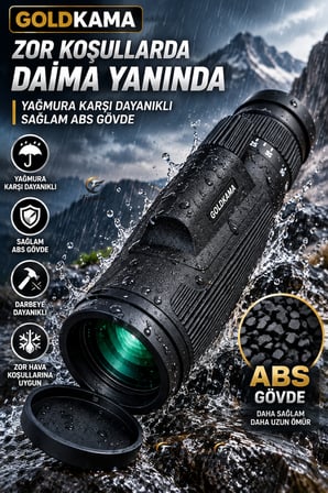Yüksek Zoomlu HD Monoküler El Dürbünü – Av, Kamp, Doğa Gözlemi İçin Suya Dayanıklı Dürbün