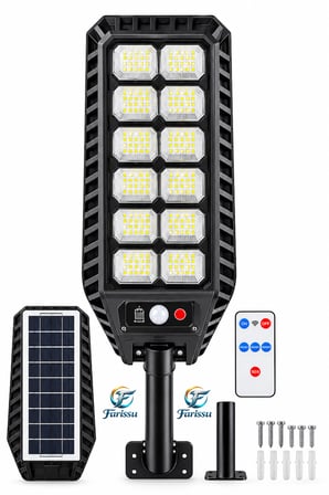 400W 216 LED Güneş Enerjili Solar Dış Mekan Bahçe & Sokak Projektörü Uzaktan Kumandalı Sensörlü