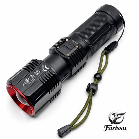 SM-313 50W 5000 Lümen Profesyonel Şarjlı El Feneri - 1.5 KM Menzilli & 7200 mAh Güçlü Batarya Seti
