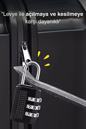 3 Şifreli Asma Kilit Dolap Bavul Valiz Çanta Güvenlik Şifreli Kilit 38 mm