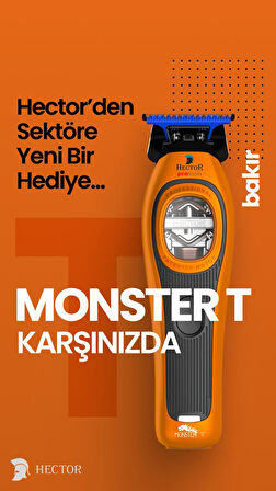Hector MONSTER T - Profesyonel Sıfırlama ve Sakal Kesim Makinesi - TURUNCU