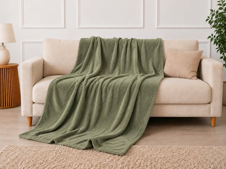 Mulberry Tek Kişilik Polar Battaniye Haki 100 x 170 cm