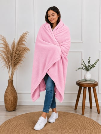 Mulberry Tek Kişilik Polar Battaniye Pembe 100 x 170 cm