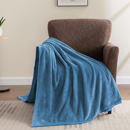 Mulberry Çift Kişilik Polar Battaniye İndigo 220 x 230 cm