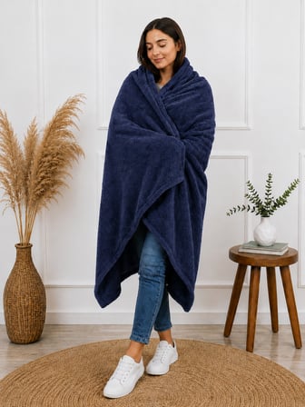 Mulberry Tek Kişilik Polar Battaniye Lacivert 100 x 170 cm