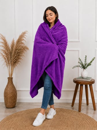 Mulberry Tek Kişilik Polar Battaniye Mor 100 x 170 cm