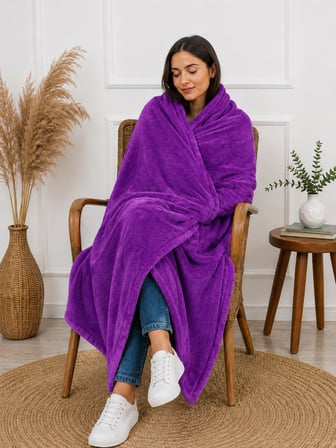 Mulberry Tek Kişilik Polar Battaniye Mor 100 x 170 cm