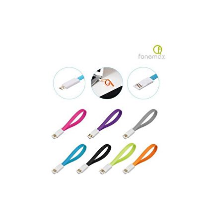 Fonemax X-Cable Micro Usb Kablo 20cm Mıknatıslı PowerBank kablosu