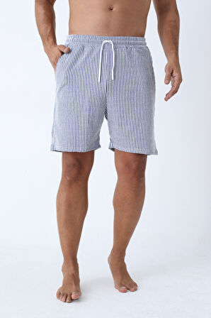 Raspberry Suyolu Çizgili Erkek Cepli Şort