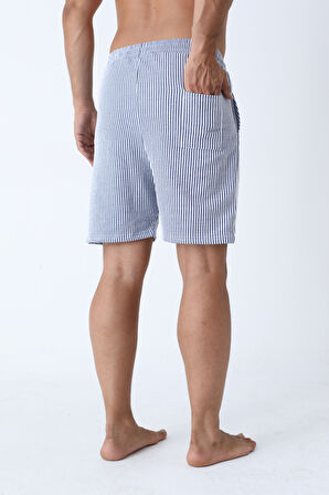 Raspberry Suyolu Çizgili Erkek Cepli Şort