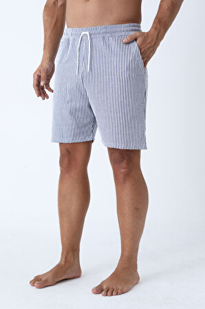 Raspberry Suyolu Çizgili Erkek Cepli Şort