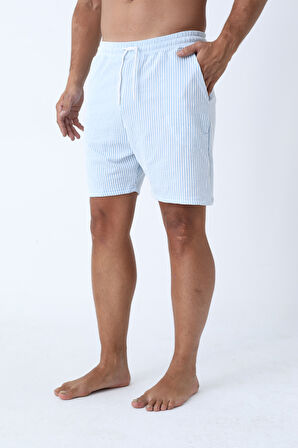 Raspberry Suyolu Çizgili Erkek Cepli Şort