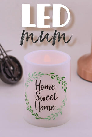 Led Mum 3Lü Çelenk Bardak Tipi Pilli Dumansız Alevli Dekoratif Yapay Mum 10 cm