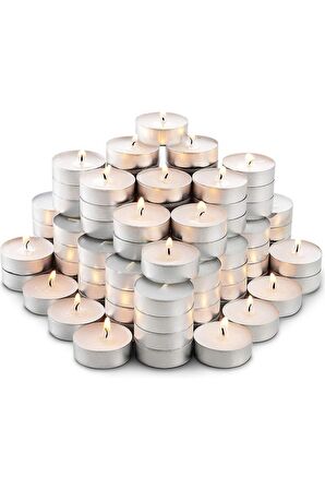 Tealight Mum Yuvarlak Beyaz Mum 50 Adet