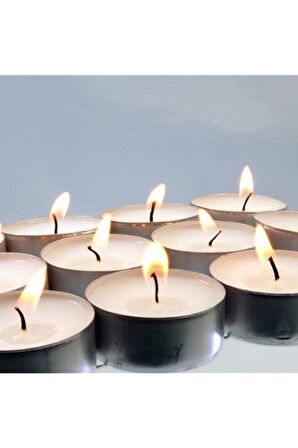 Tealight Mum Yuvarlak Beyaz Mum 50 Adet