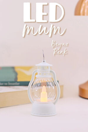 Led Mum Mini Kamp Tipi 1 Adet Pil Dahil Dumansız Alev Ledli  Dekor Işığı Beyaz PT430