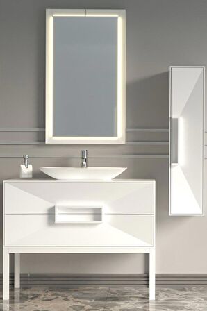 OMENTE 100CM BANYO DOLABI BEYAZ - BOY DOLAP DAHİL 