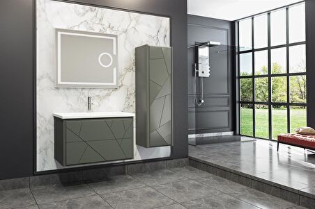 KİEV 80 CM BANYO DOLABI ANRASİT - BOY DOLAP HARİÇ 