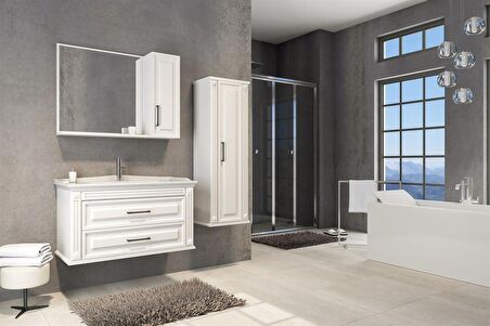 MOSKOVA 100 CM BANYO DOLABI BEYAZ - BOY DOLAP HARİÇ 