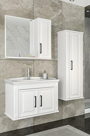 MİLANO 80 CM BANYO DOLABI-BEYAZ(BOY DOLAP HARİÇ )