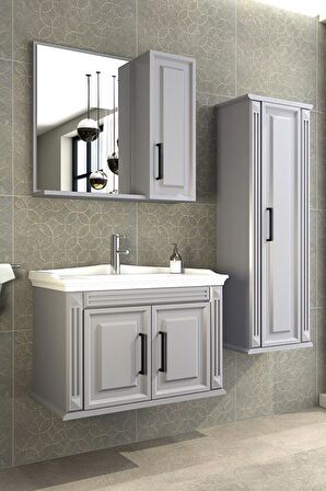 MİLANO 80 CM BANYO DOLABI GRİ - BOY DOLAP HARİÇ 