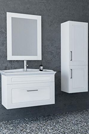 MONACO 80 CM BANYO DOLABI BEYAZ - BOY DOLAP HARİÇ 