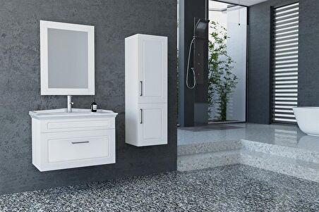 MONACO 80 CM BANYO DOLABI BEYAZ - BOY DOLAP HARİÇ 