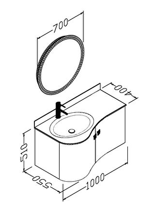 VERSO 100 CM  BANYO DOLABI  ANRASİT