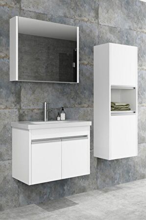 BEGONYA 65 CM BANYO DOLABI - BOY DOLAP DAHİL+ÇAMAŞIR SEPETİ