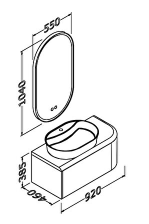 SIESTA 92 CM BANYO DOLABI  ANTRASİT - BOY DOLAP HARİÇ