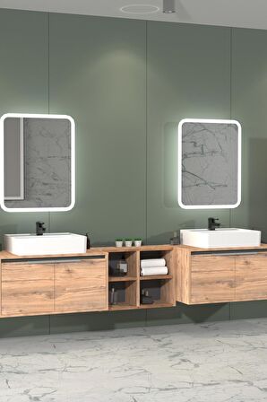 CAMARO 225 CM BEYAZ LAVABOLU BANYO DOLABI - BOY DOLAP DAHİL