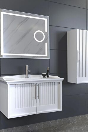 SAGRA 80 CM BANYO DOLABI  BEYAZ - BOY DOLAP DAHİL