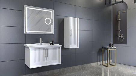 SAGRA 80 CM BANYO DOLABI  BEYAZ - BOY DOLAP DAHİL